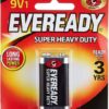Eveready Super Heavy Duty Battery, Size 9 Volt