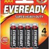 Eveready Super Heavy Duty Battery, Size AA, Pack of 4 Blister Card