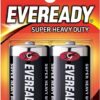 Eveready Super Heavy Duty Battery, Size D, Pack of 2 Blister Card