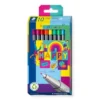 Carton box containing 10 triplus fineliner in assorted colours, Happy