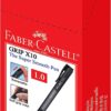 Faber- castell ballpoint Black pen GRIP X10 1,0mm pack of 10