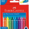 Faber Castell Triangular Wax Crayons 11 cm. Pack of 12