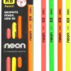 Deli neon fluroscent hb graphite pencil pack of 12