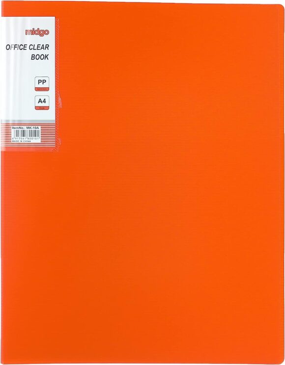 Display Book, 10 Pockets, A4 neon orange