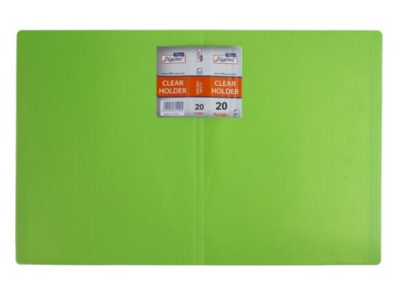 Display Book, 20 Pockets, A4 neon green