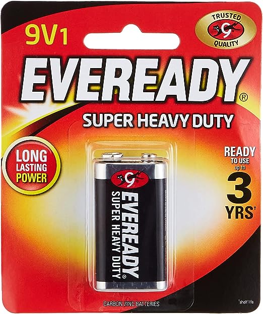 Eveready Super Heavy Duty Battery, Size 9 Volt