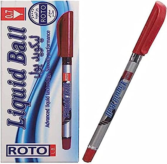 Roto liquid ball ballpoint pen, 0.7 mm, red - pack of 12