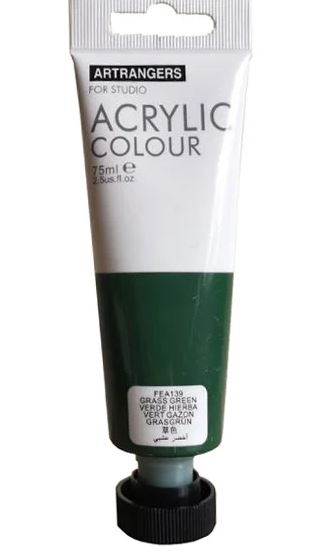 Acrylic Paint Green Mid Colour-75 ml tube