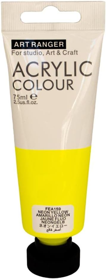 Art Rangers , Neon yellow acrylic Color , 75 ml tube