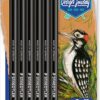Blistercard containing 6 permanent pencils in assorted colours