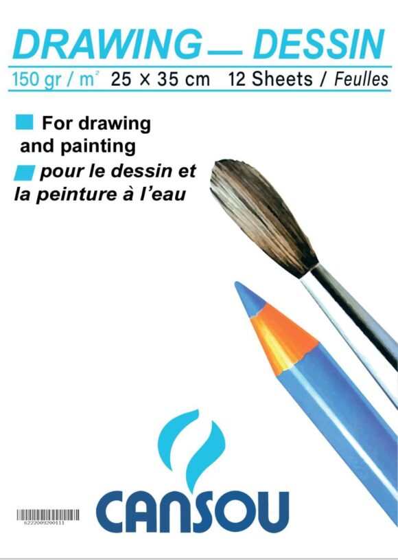 Cansou sketchbook 12 sheets 150gsm 25x35 b4 white