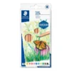 Cardboard box containing 12 pastel pencils in assorted colours