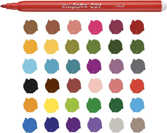 ⁦CARIOCA JOY SUPER WASHABLE FELT TIP PEN PACK OF 36⁩ - الصورة ⁦3⁩