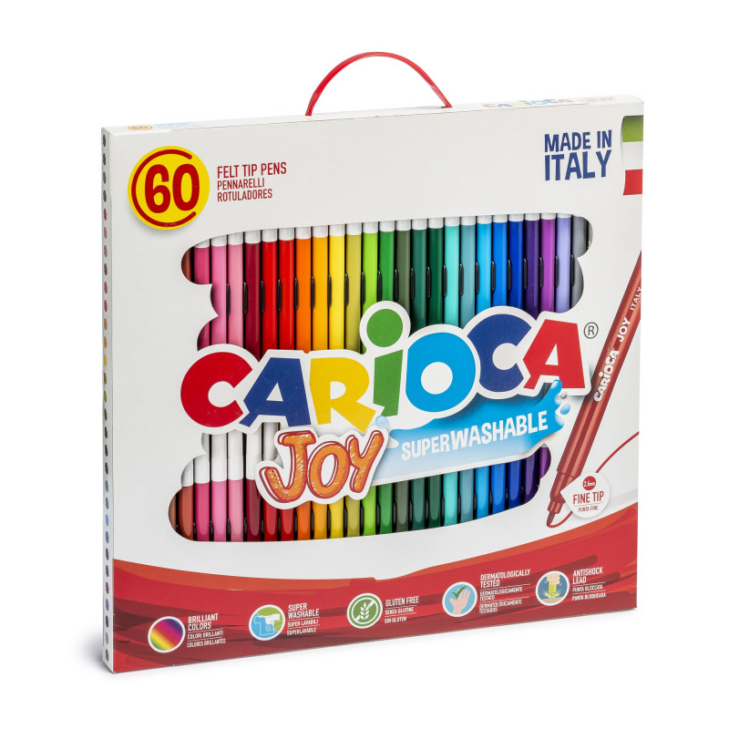 CARIOCA JOY SUPER WASHABLE FELT TIP PEN PACK OF 60