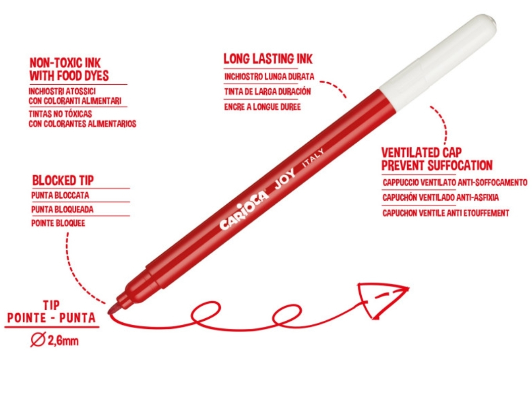 ⁦CARIOCA JOY SUPER WASHABLE FELT TIP PEN PACK OF 12⁩ - الصورة ⁦2⁩