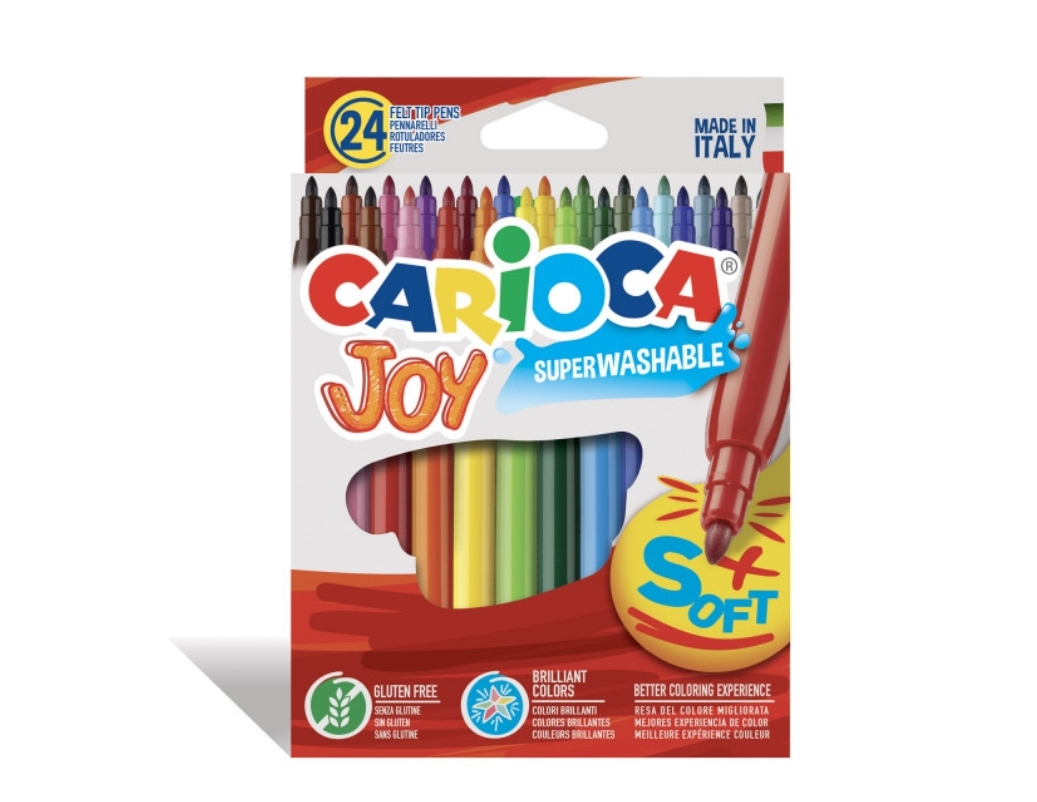 CARIOCA JOY SUPER WASHABLE FELT TIP PEN PACK OF 24