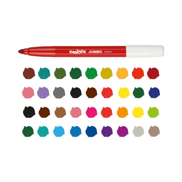 ⁦Carioca jumbo superwashable colouring markers pack of 40⁩ - الصورة ⁦3⁩