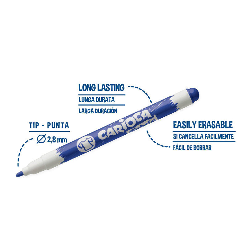 Carioca WHITEBOARD MARKERS FINE TIP pack of 8 - الصورة 3