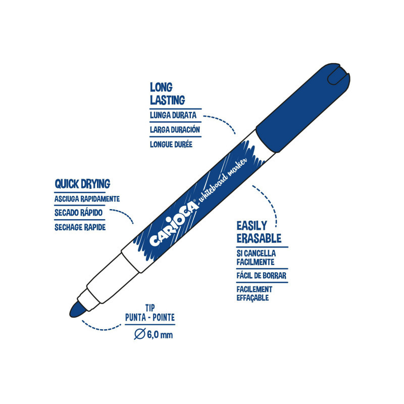 Carioca WHITEBOARD MARKERS MAXI TIPpack of 10 -black - الصورة 2