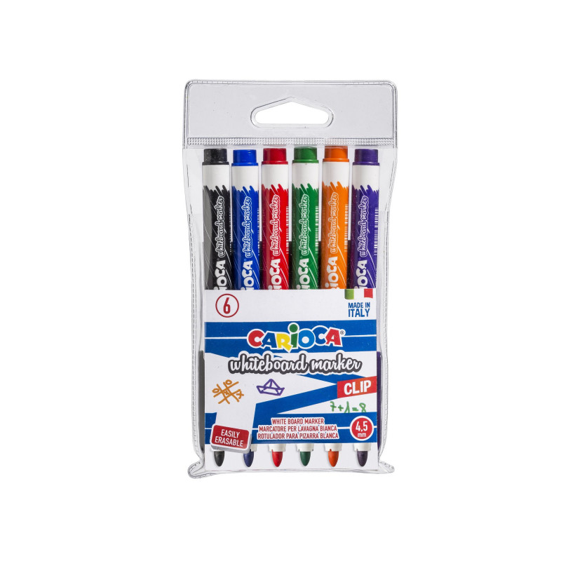 Carioca WHITEBOARD MARKERS MEDIUM TIP pack of 6