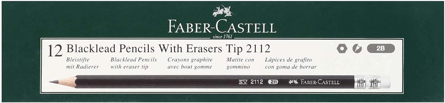 Faber Castell 2B Pencil With Eraser Pencil - Black
