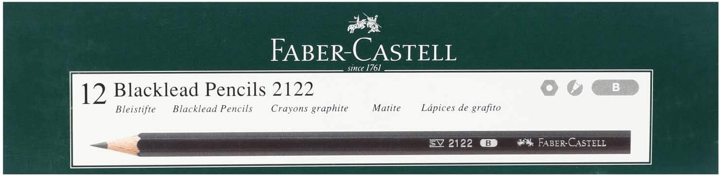 Faber castell B  blacklead wooden pencil set of 12 black