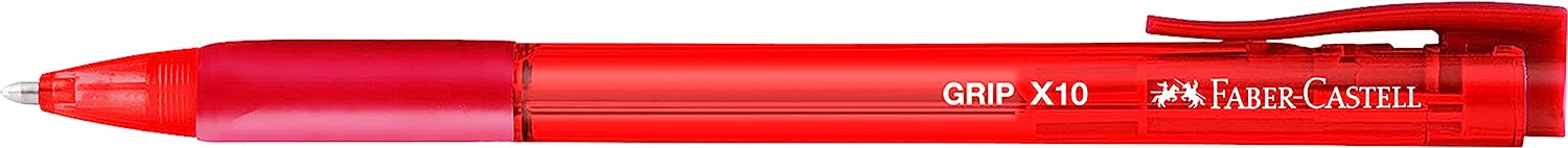 ⁦Faber- castell ballpoint RED pen GRIP X10 1,0mm pack of 10⁩ - الصورة ⁦2⁩