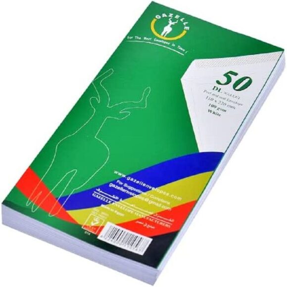 Gazelle White Self Adhesive A4 Envelopes 100 Gram 50 Envelopes