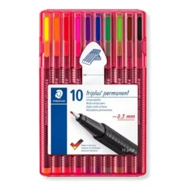 STAEDTLER box containing 10 triplus permanent in assorted colours