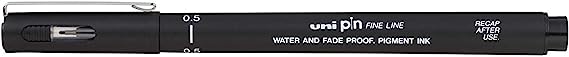 Uniball PIN200 Fineline Drawing Pen, 0.6 mm - Black